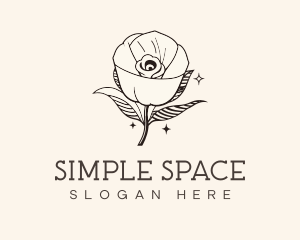 Minimalist Rose Flower logo design