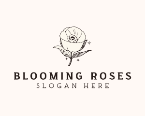 Natural Rose Flower logo design