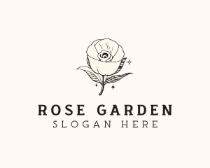 Natural Rose Flower logo design