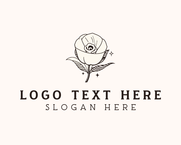 Natural Rose Flower logo