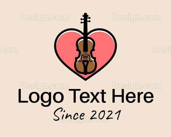 Violin Musician Love Logo
