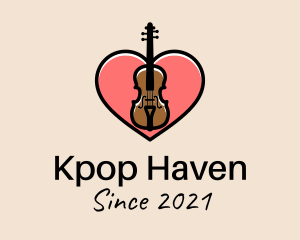 Violin Musician Love logo design