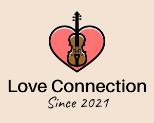 Violin Musician Love logo design