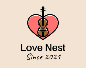 Violin Musician Love logo design