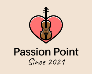 Violin Musician Love logo design