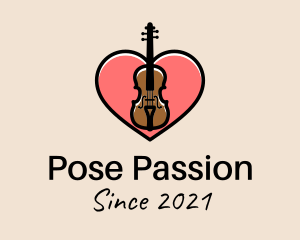 Violin Musician Love logo design