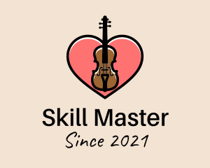 Violin Musician Love logo design