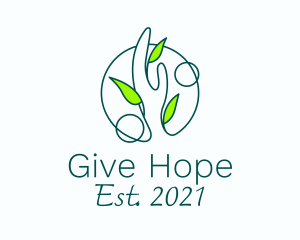 Leafy Hand Charity logo design