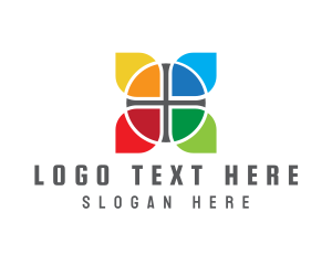 Multicolor Cross Lettermark logo