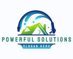 Pressure Wash Roof Cleaning logo design