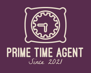 Pillow Time Clock logo design