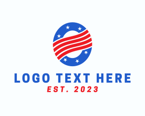 USA Flag Letter O logo