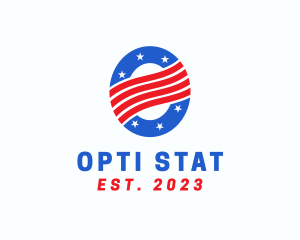 USA Flag Letter O logo design