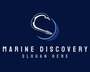 Marine Fishing Hook logo design