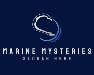 Marine Fishing Hook logo design