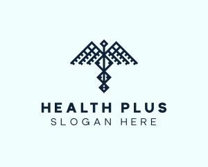 Healthcare Caduceus Wing logo design