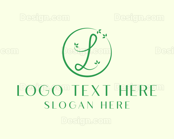 Green Vines Letter L Logo