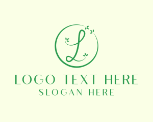 Green Vines Letter L logo