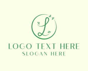 Green Vines Letter L Logo