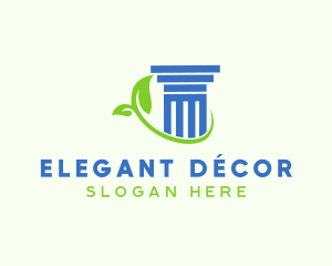 Leaf Garden Pillar  logo design