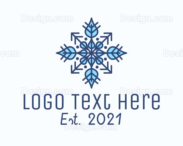 Winter Snow Ornament Logo