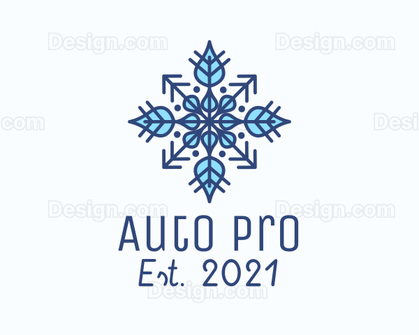 Winter Snow Ornament Logo