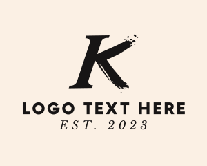 Letter K Brushstroke logo