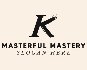 Letter K Brushstroke Logo