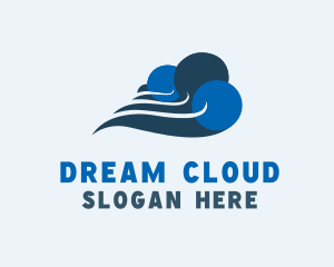 Cloud Swoosh Wind logo design