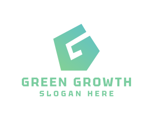 Green Polygon G logo design