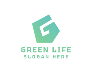 Green Polygon G logo design