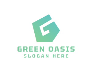 Green Polygon G logo design