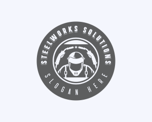 Welding Welder Ironworks logo design