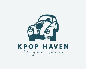 Quirky Hipster Beetle Car logo design