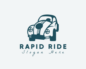 Quirky Hipster Beetle Car logo design