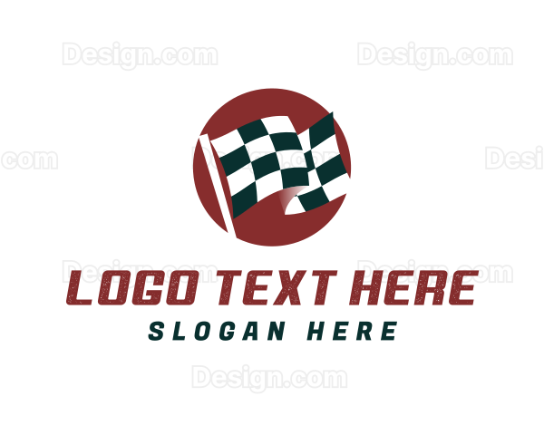 Car Racing Flag Logo