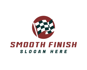 Car Racing Flag logo design