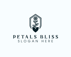 Flower Gardening Shovel logo design