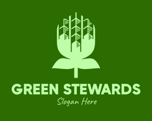 Green Flower Cityscape logo design