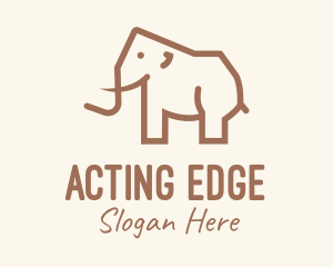 Brown Mammoth Elephant logo design