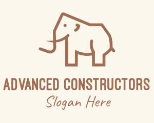 Brown Mammoth Elephant logo design