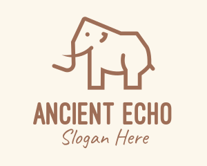 Brown Mammoth Elephant logo design