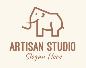 Brown Mammoth Elephant logo design