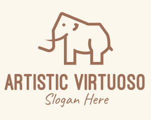 Brown Mammoth Elephant logo design