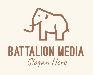 Brown Mammoth Elephant logo design