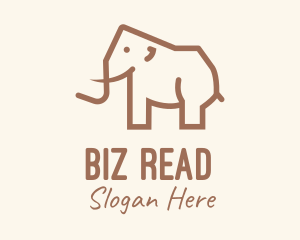 Brown Mammoth Elephant logo design