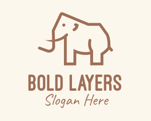 Brown Mammoth Elephant logo design