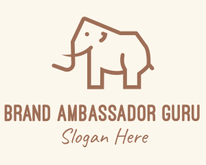 Brown Mammoth Elephant logo design