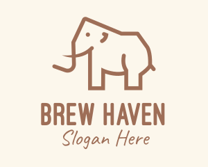 Brown Mammoth Elephant logo design