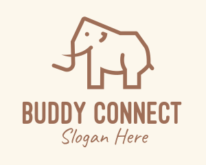 Brown Mammoth Elephant logo design